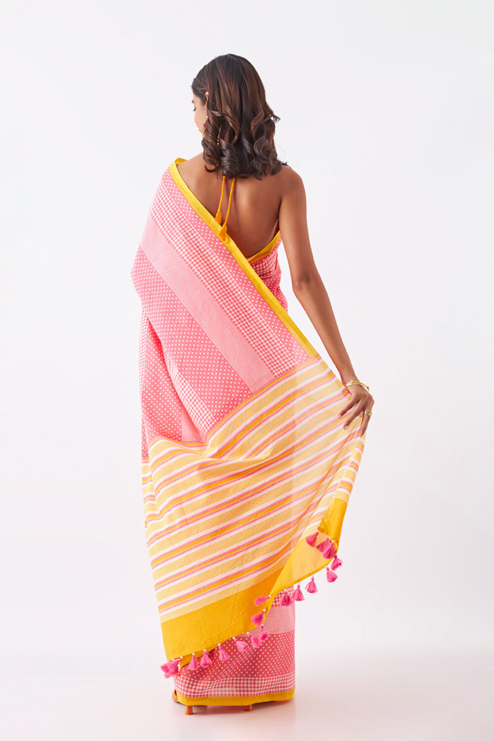 Light Pink Pure Cotton Printed Saree image number null