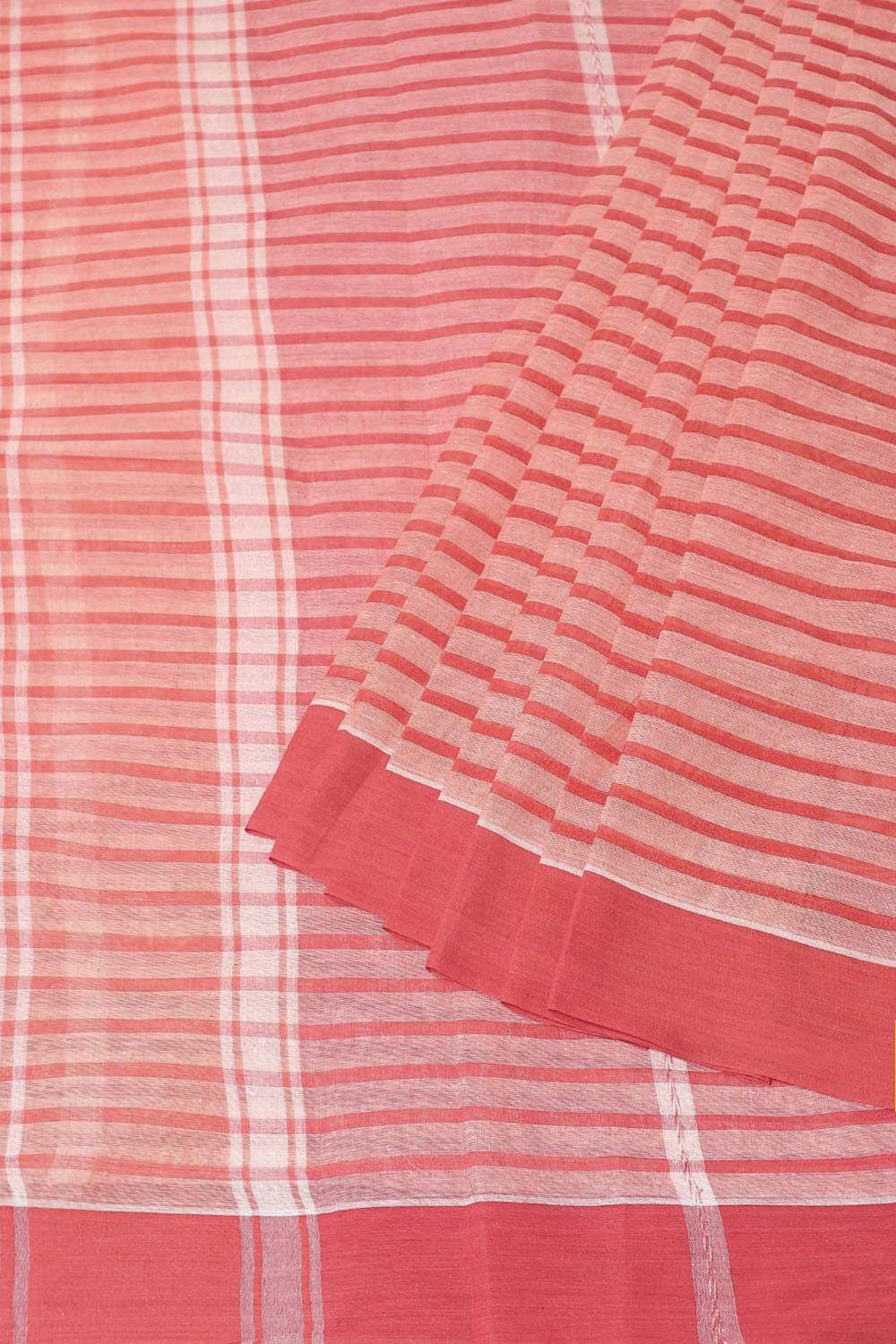Orange Pure Cotton Bengal Saree image number null