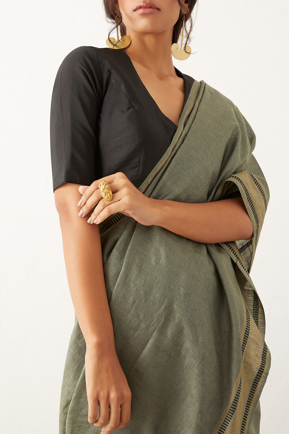 Light Green Pure Tussar Silk Woven Saree image number null