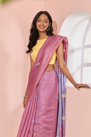 Violet Woven Silk Viscose Bhagalpur Saree image number