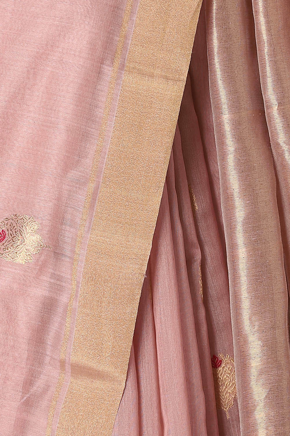 Light Pink Pure Silk Cotton Chanderi Saree image number null