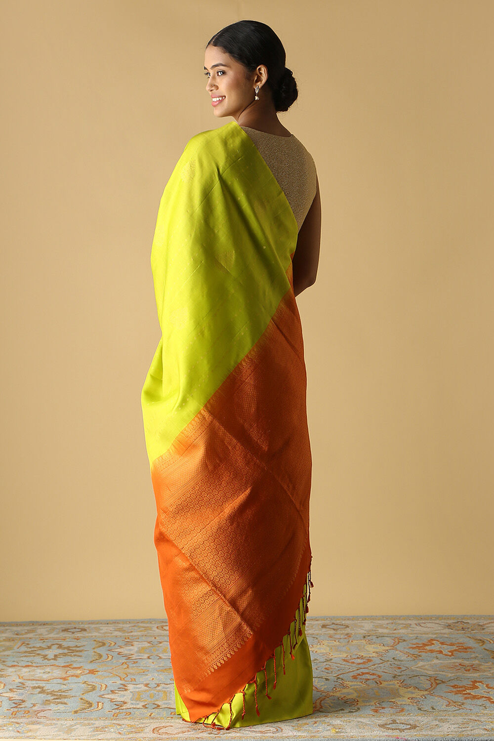 Light Green Pure Silk South Saree image number null