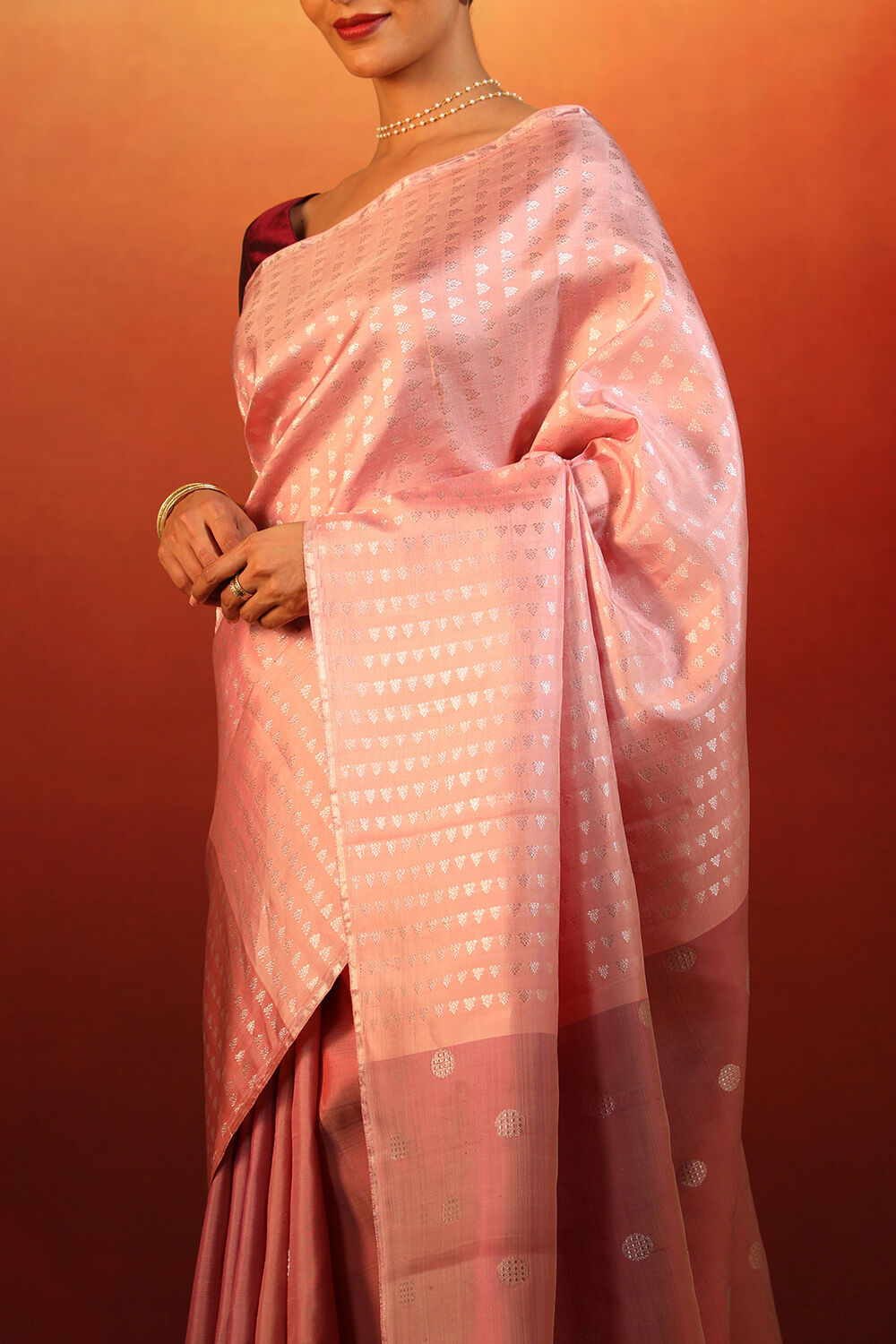 Pink Woven Pure Silk Kanjivaram Saree image number null