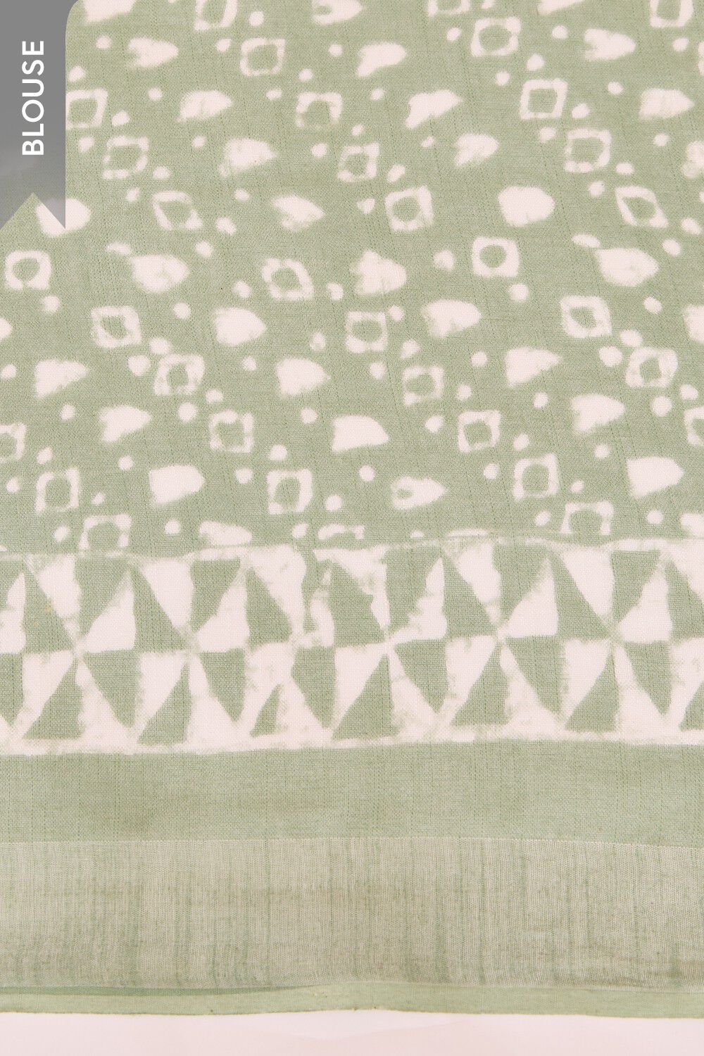 Light Green Rajasthan Cotton Viscose Dabu Block Printed Saree image number null
