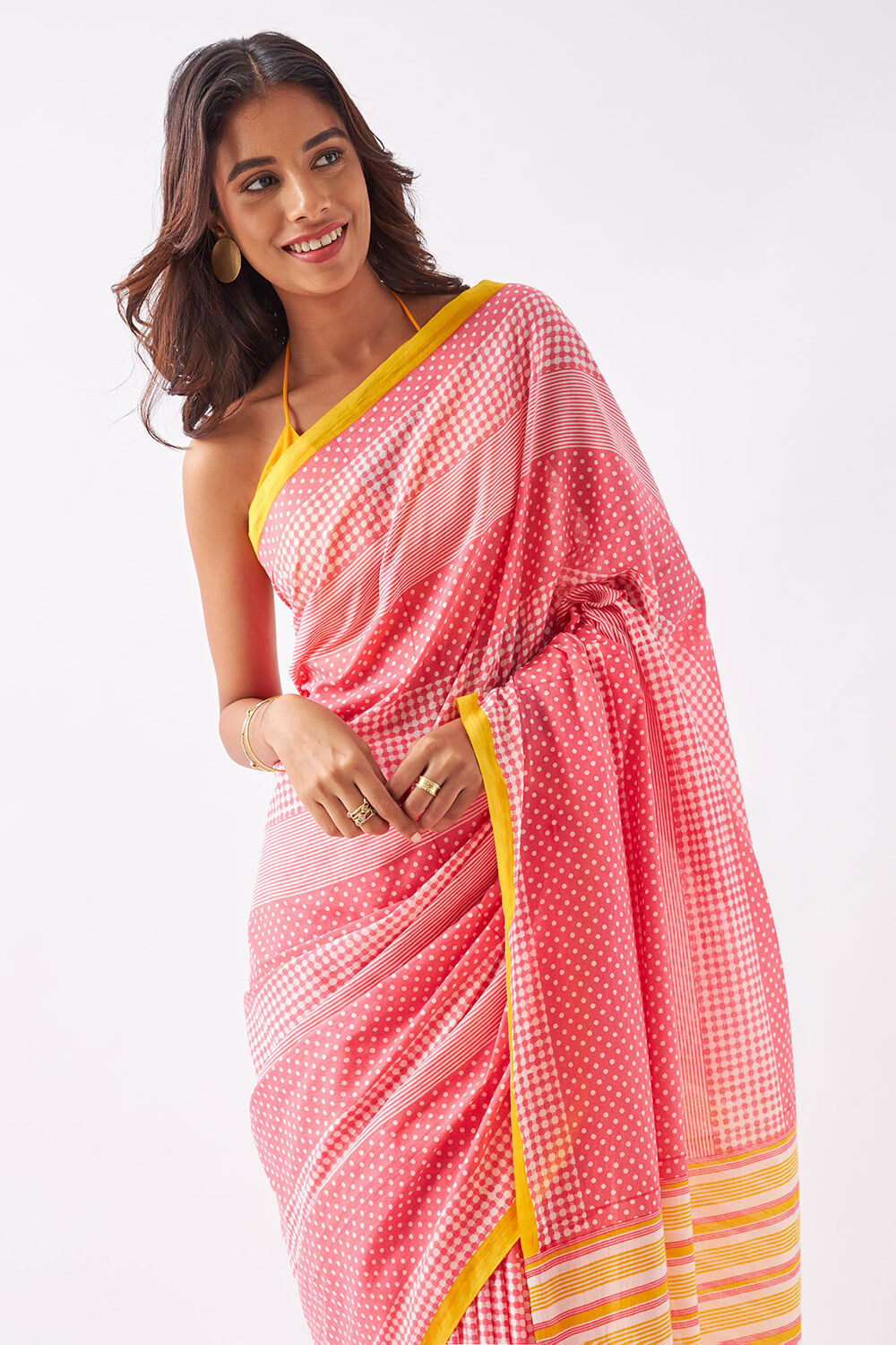 Light Pink Pure Cotton Printed Saree image number null