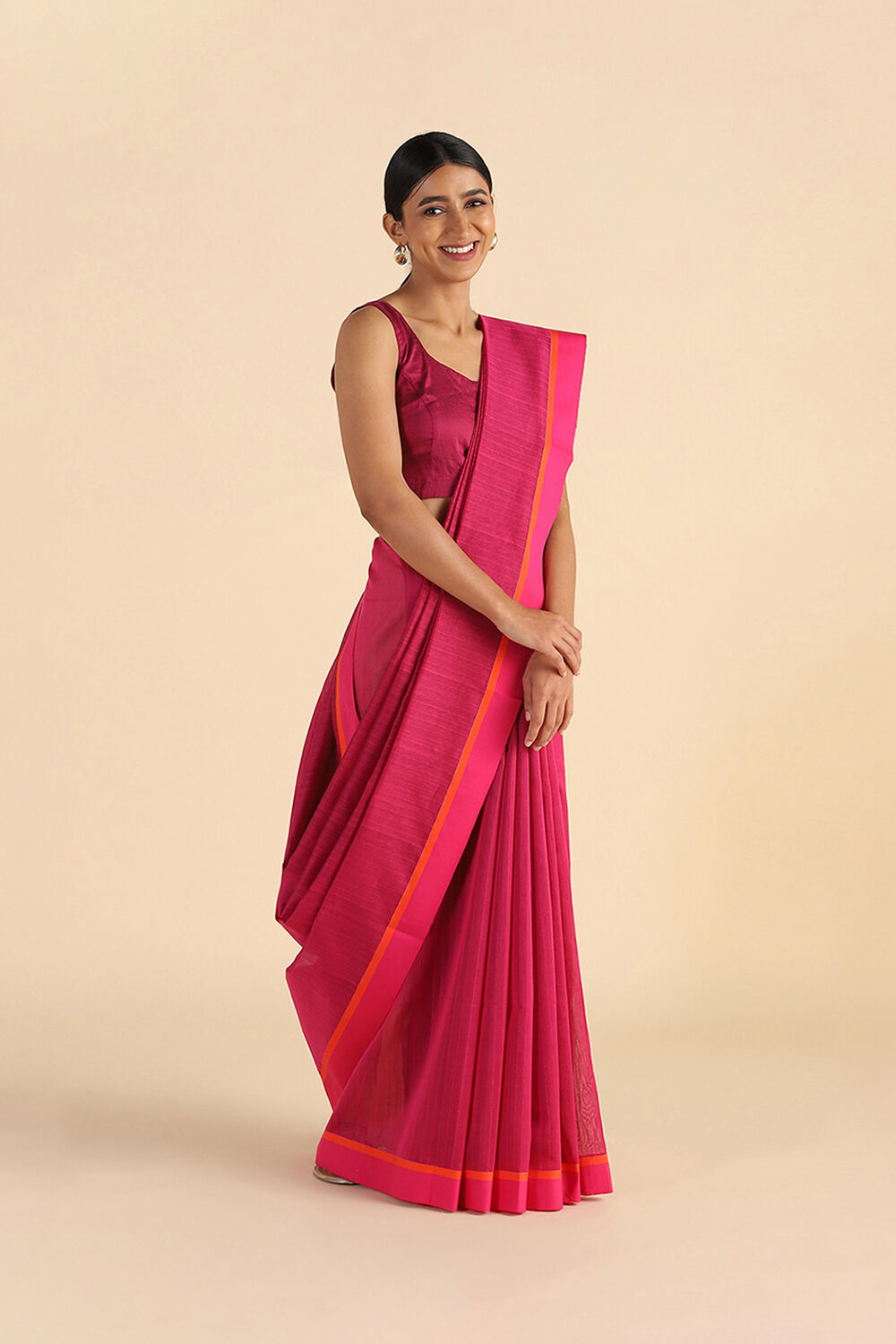 Pink Handwoven Bengal Pure Silk Cotton Saree image number null