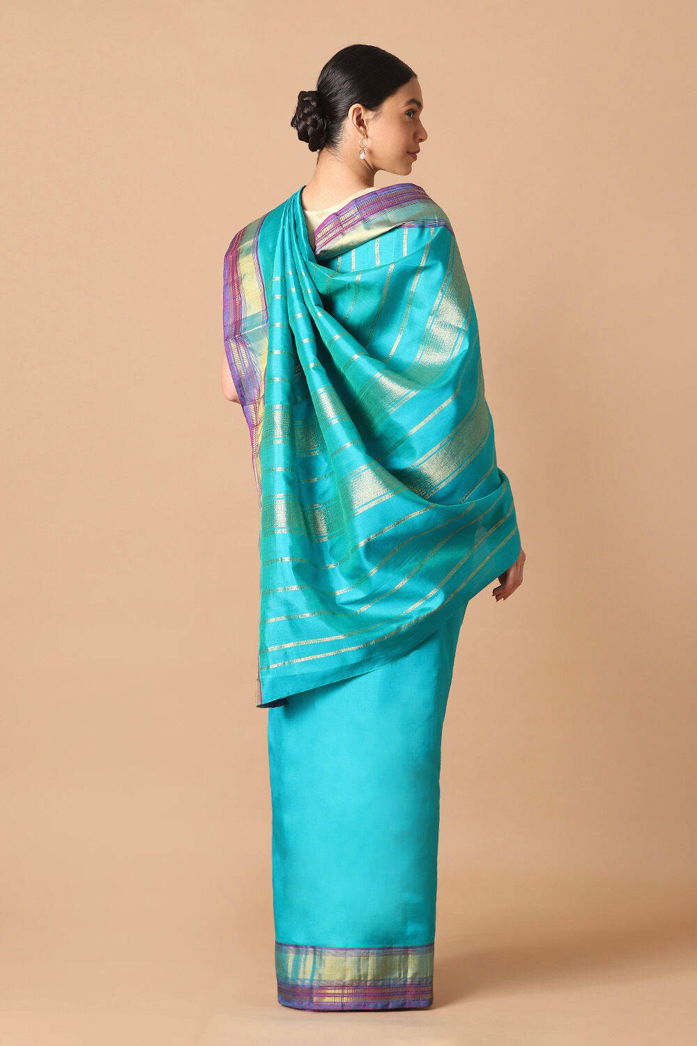 Blue Pure Silk Kanjivaram Saree image number null