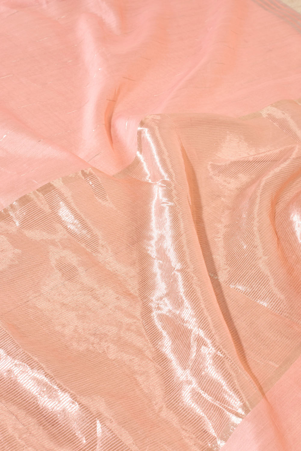 Light Pink Woven Pure Silk Cotton Chanderi Saree image number null