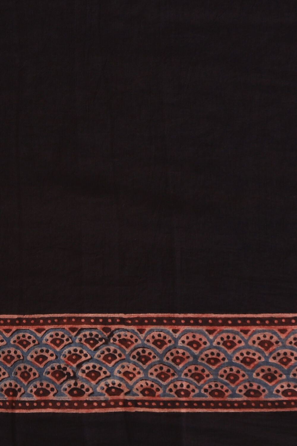 Black Pure Cotton Ajrakh Printed Saree image number null