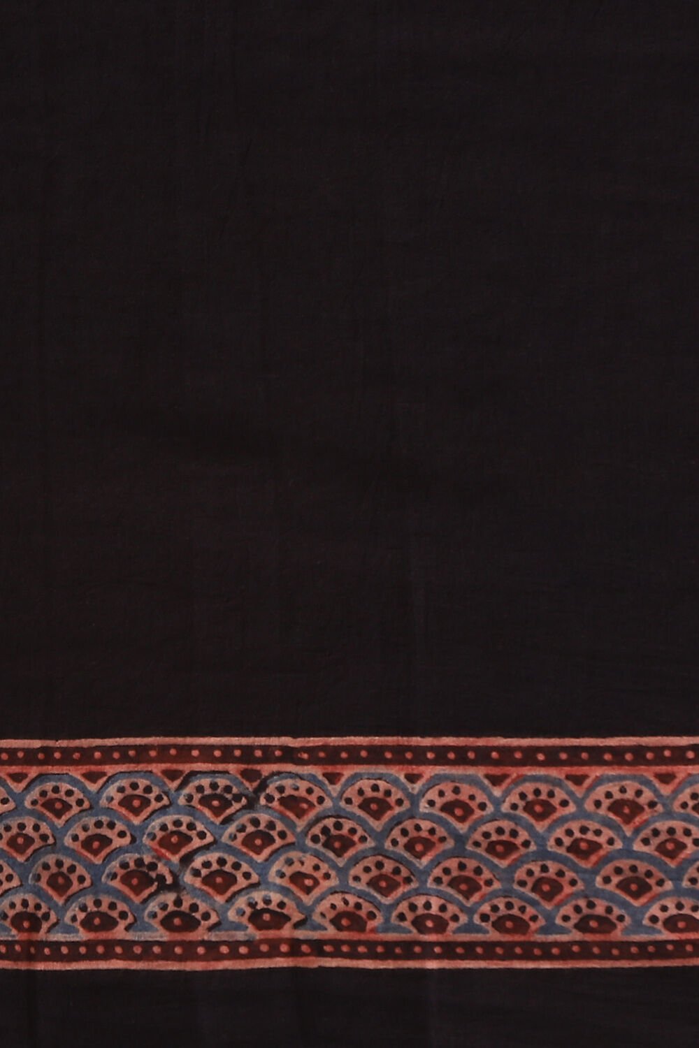 Black Pure Cotton Ajrakh Printed Saree image number null