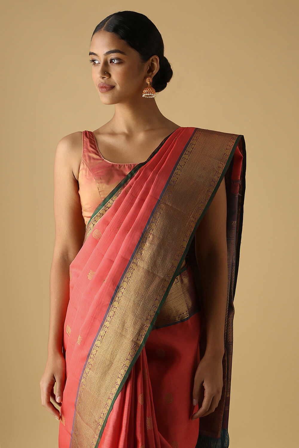 Pink Pure Silk Kanjivaram Saree image number null