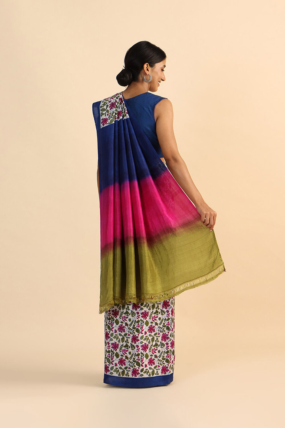 Multicolored Pure Silk Printed Saree image number null