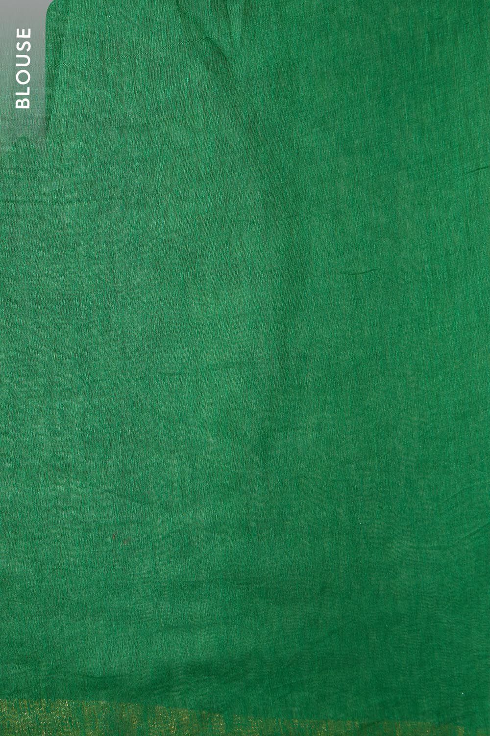 Green Pure Silk Linen Embroidered Saree image number null