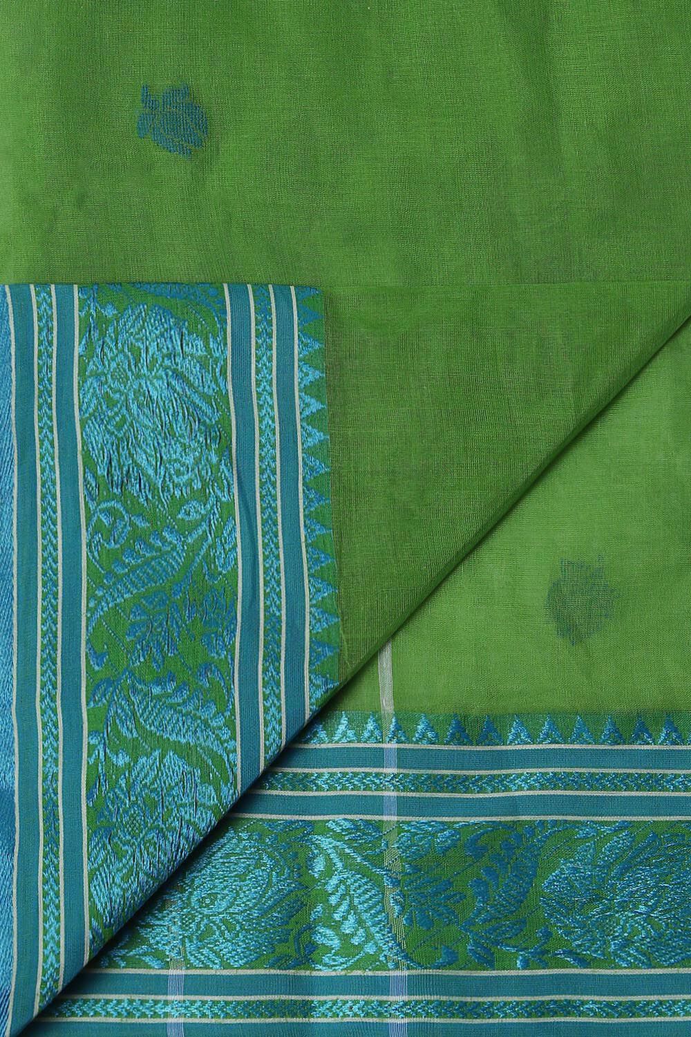 Green Pure Cotton Jamdani Saree image number null