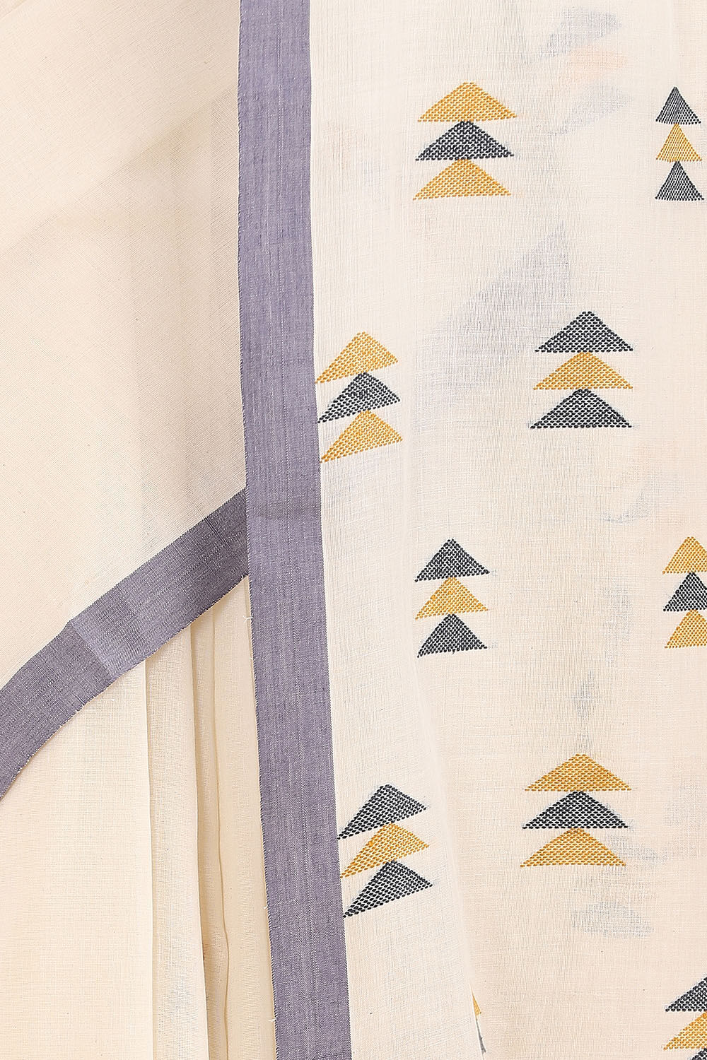 Off White Pure Cotton Jamdani Saree image number null