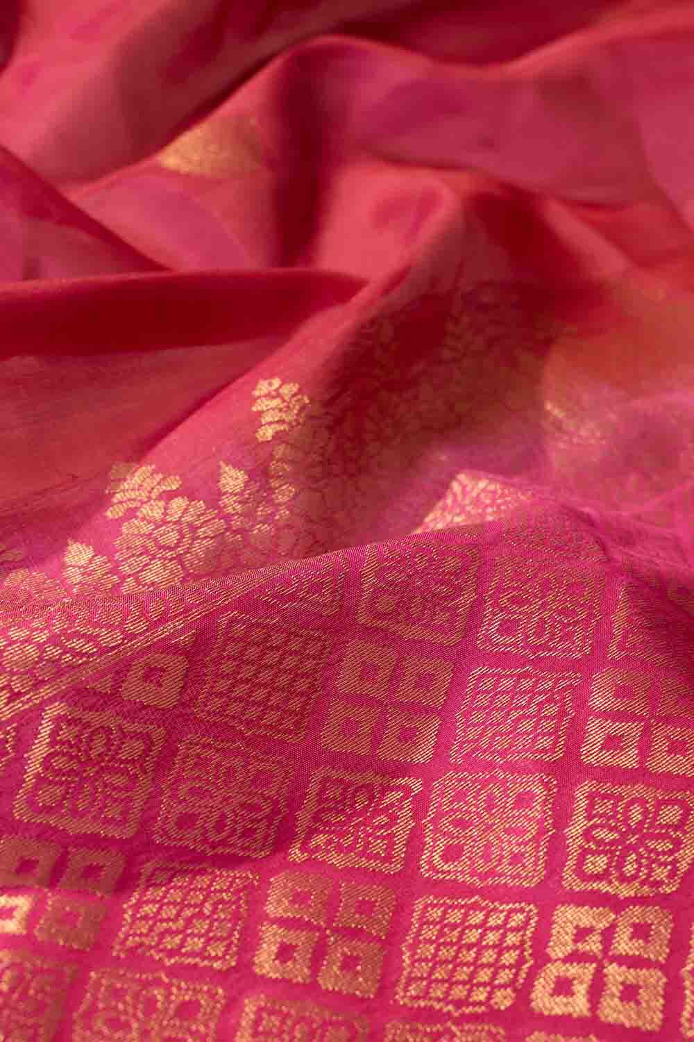 Dark Pink Woven Apsara Silk Viscose Saree image number null