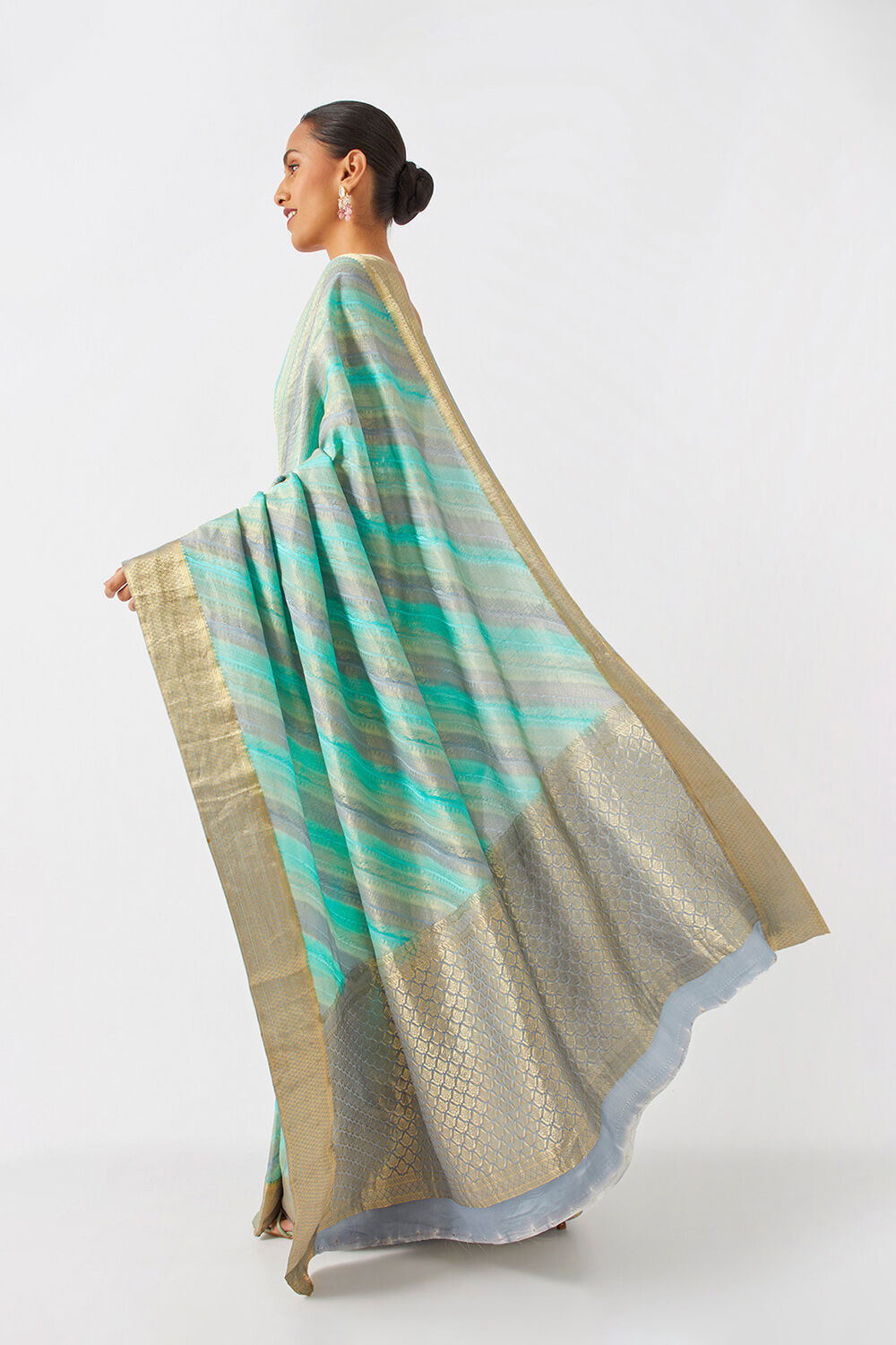 Light Green Pure Crepe Woven Saree image number null