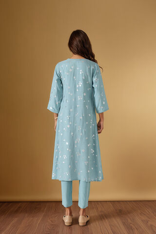 Light Blue Screen Printed Pure Viscose Kurta Set thumbnail image number null