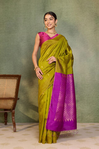 Green Woven Soft Pure Silk Saree thumbnail image number null
