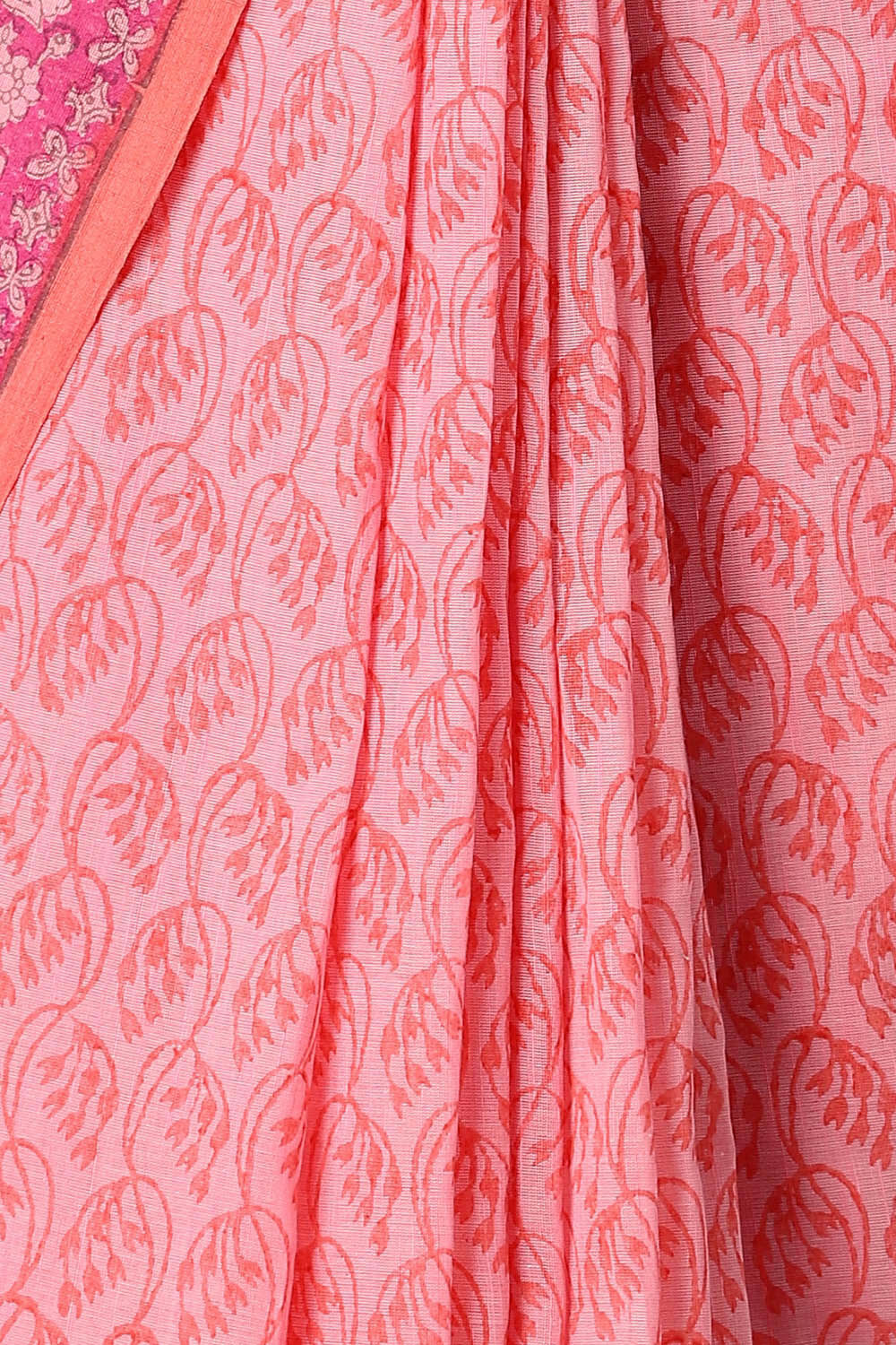 Pink Pure Cotton Printed Saree image number null