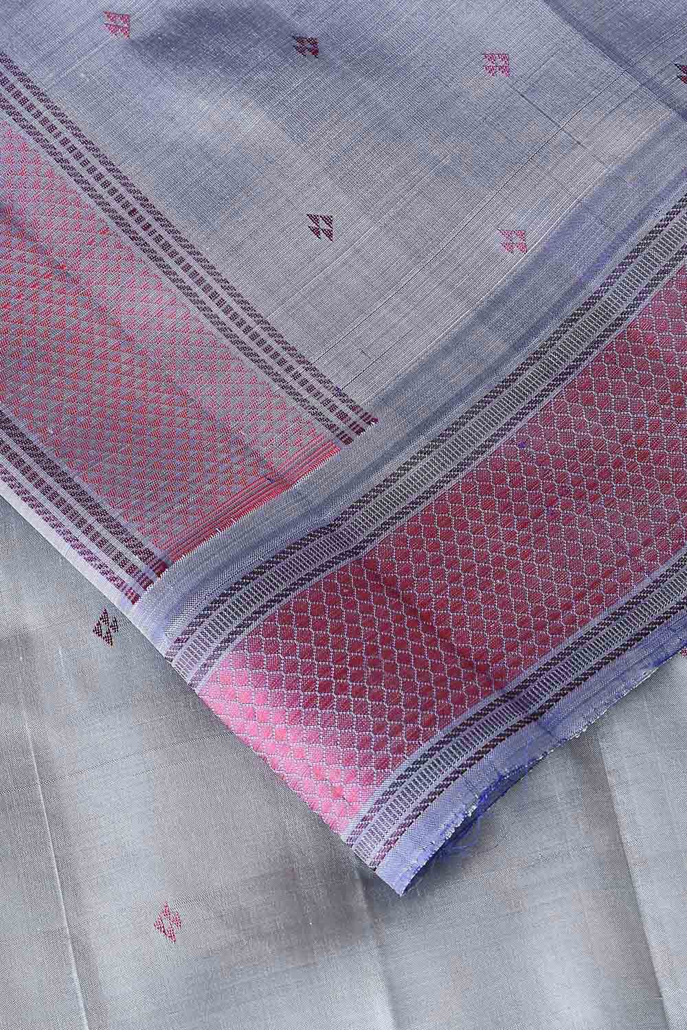 Grey Pure Silk Kanjivaram Saree image number null