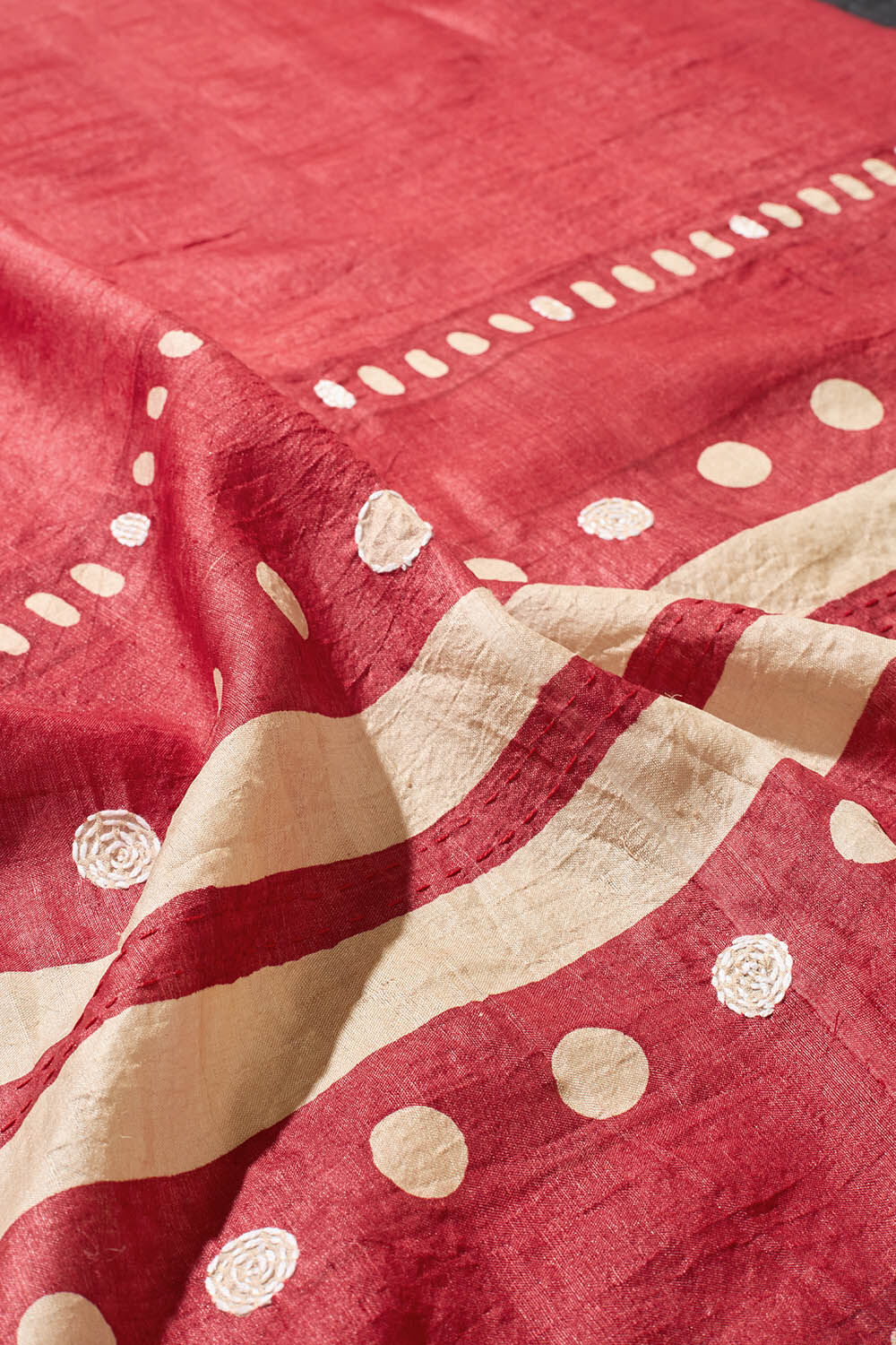 Black Chattisgarh Pure Tussar Silk Hand Painted Saree image number null