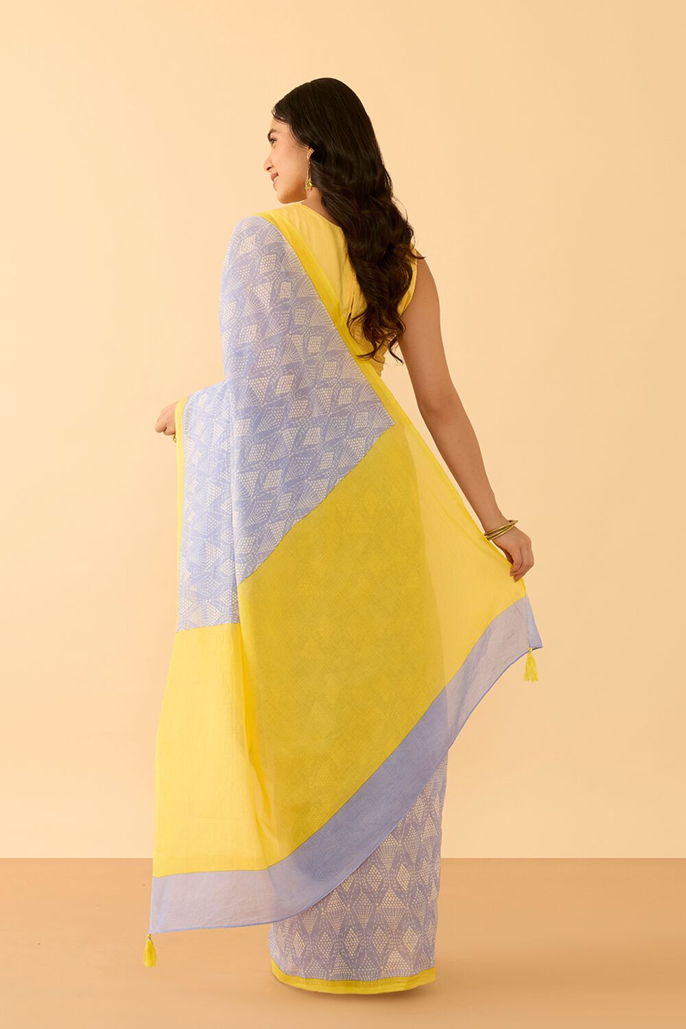 Blue Bengal Pure Cotton Mulmul Screen Printed Saree image number null
