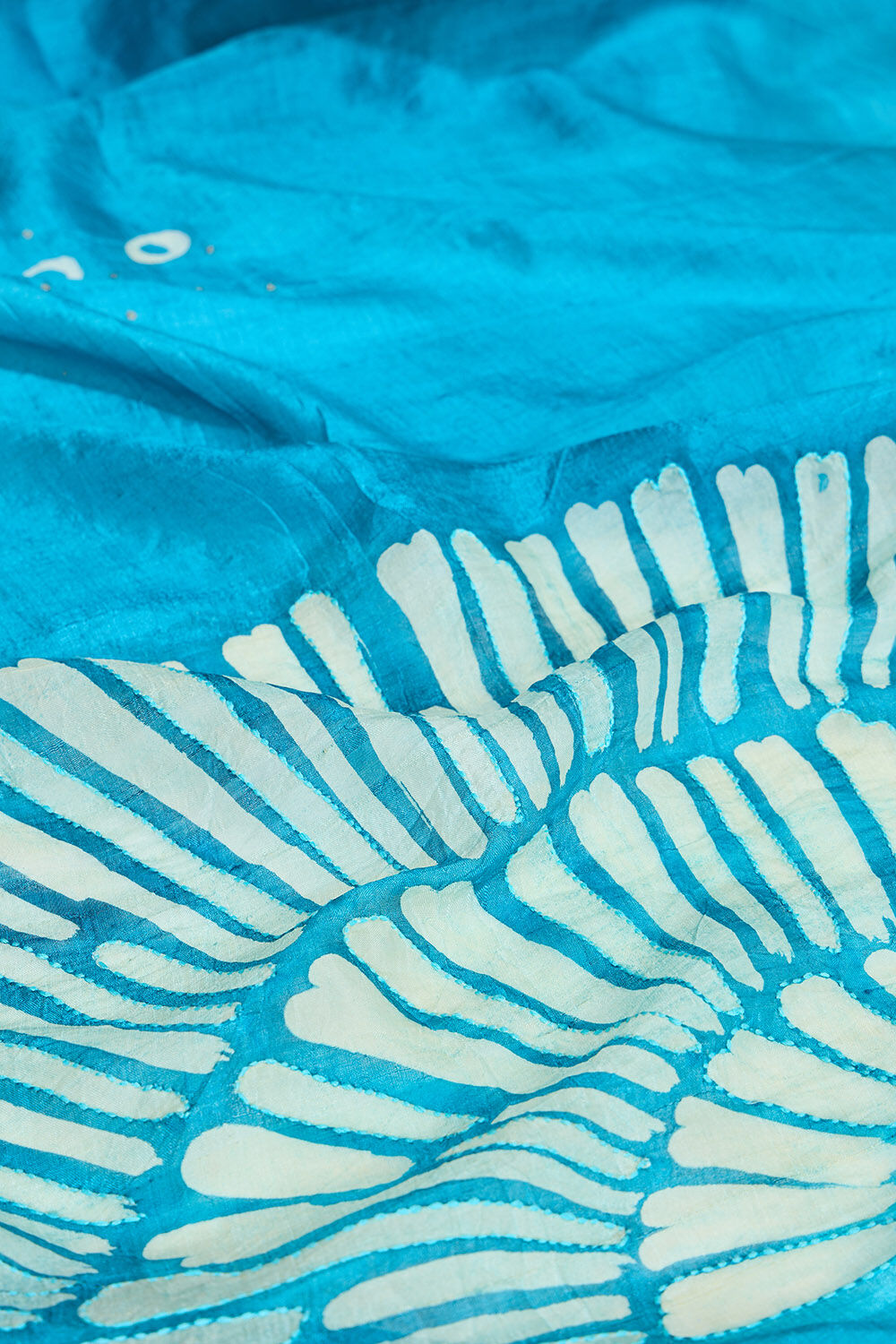 Blue Bengal Pure Silk Hand Painted Saree image number null