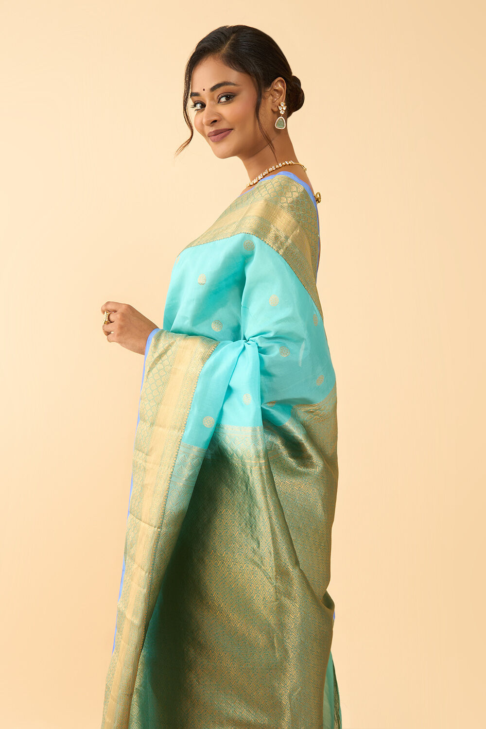 Light Blue Woven Silk Viscose Saree image number null