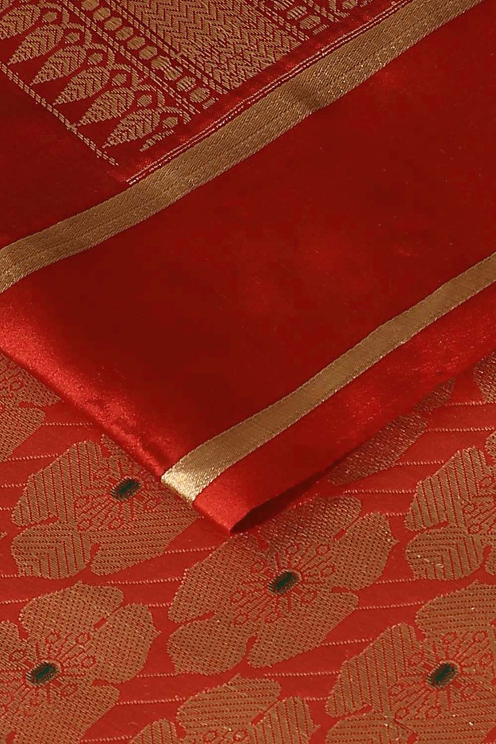 Light Orange Pure Silk Banarasi Brocade Saree image number null
