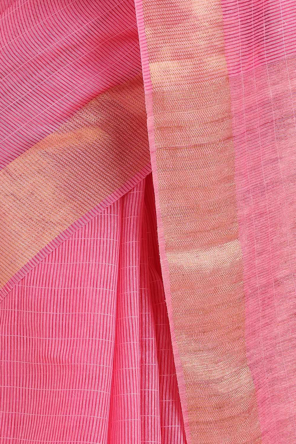 Pink Pure Silk Woven Saree image number null