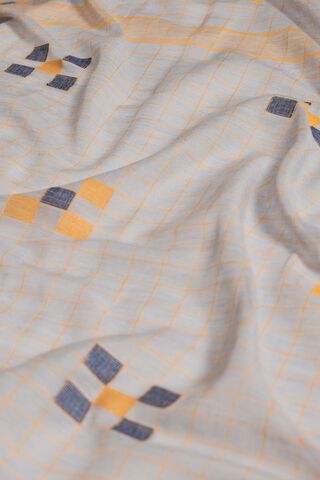 Grey Bengal Pure Cotton Jamdani Saree thumbnail image number null
