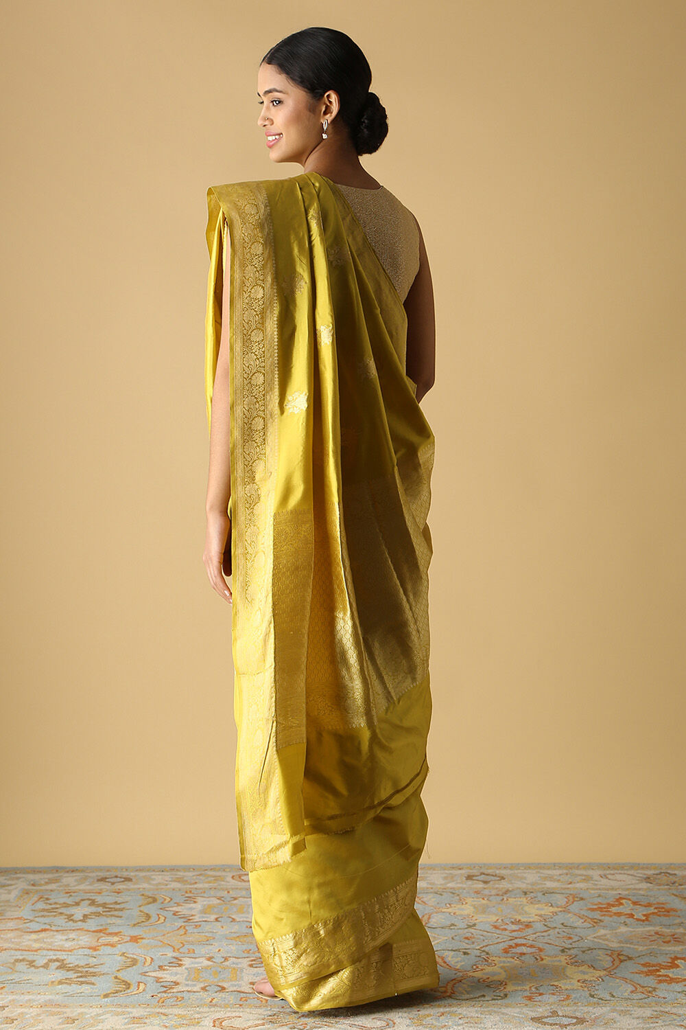 Light Green Pure Silk Banarasi Saree image number null