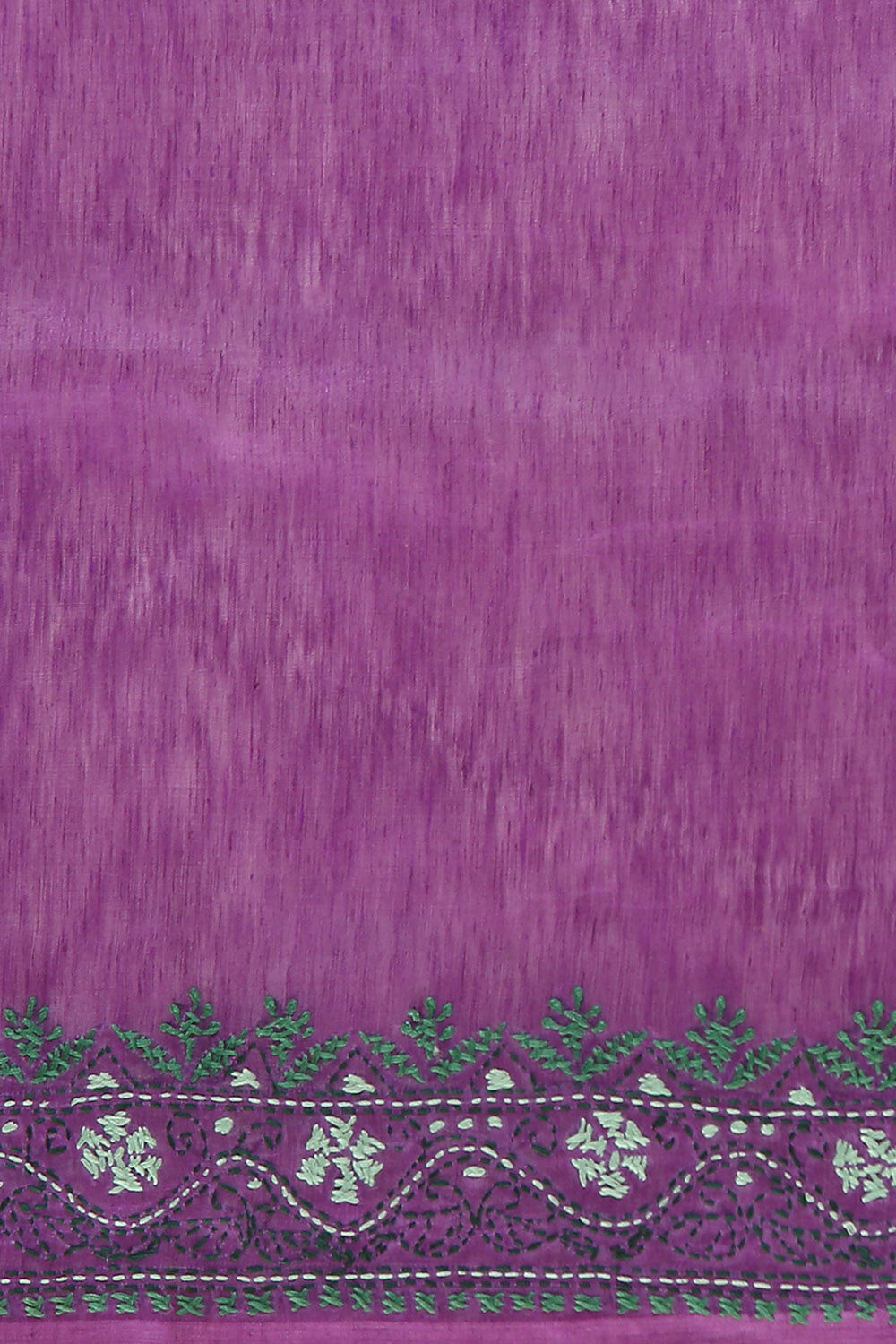 Violet Pure Silk Linen Embroidered Saree image number null