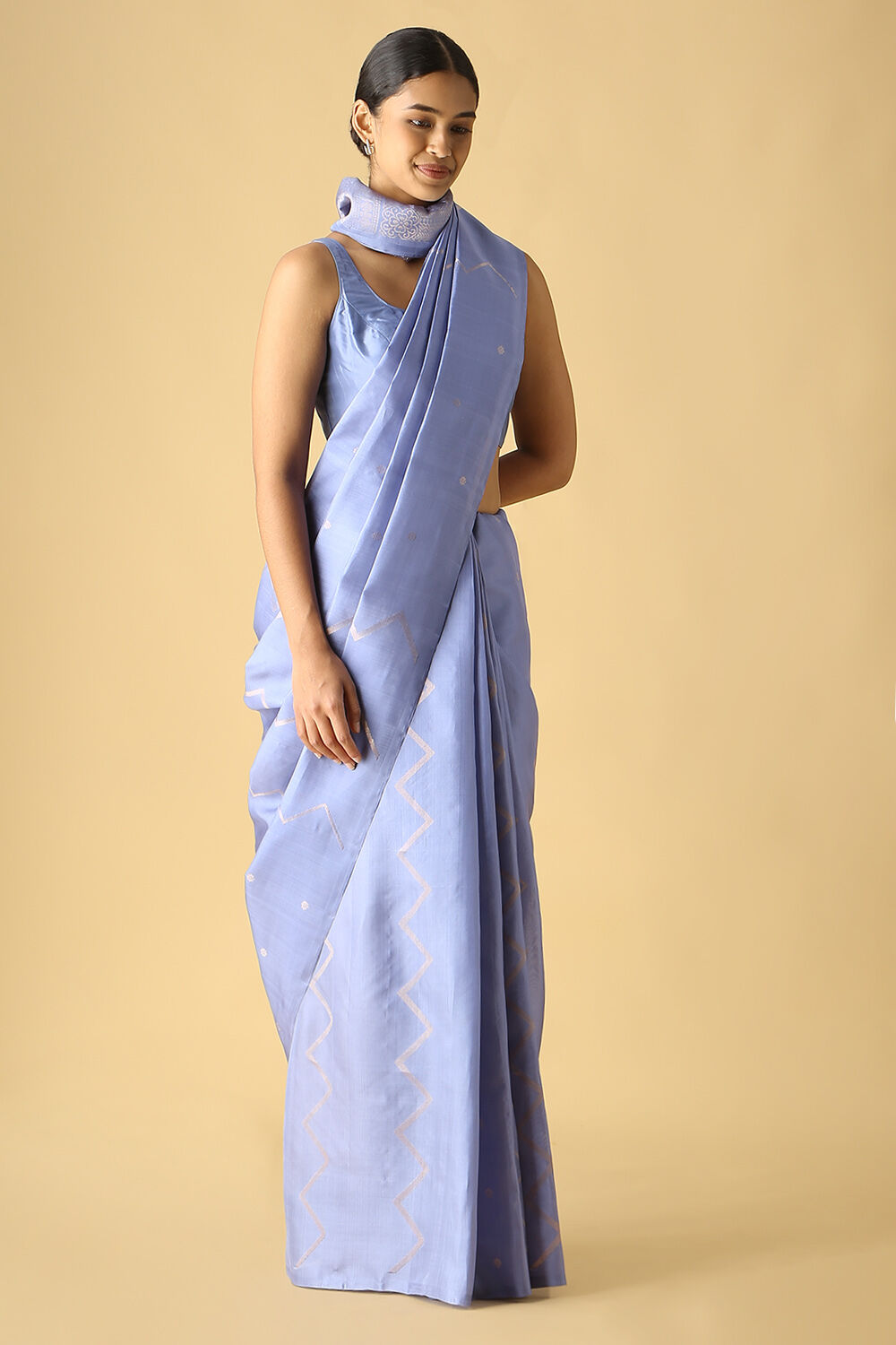 Light Blue Pure Silk South Saree image number null