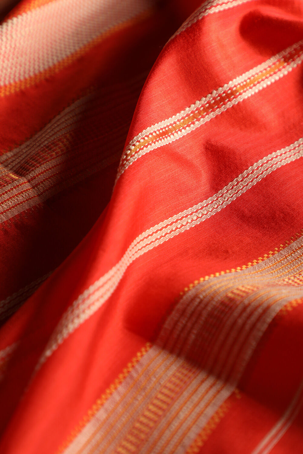 Off White Pure Silk Woven Bengali Saree image number null