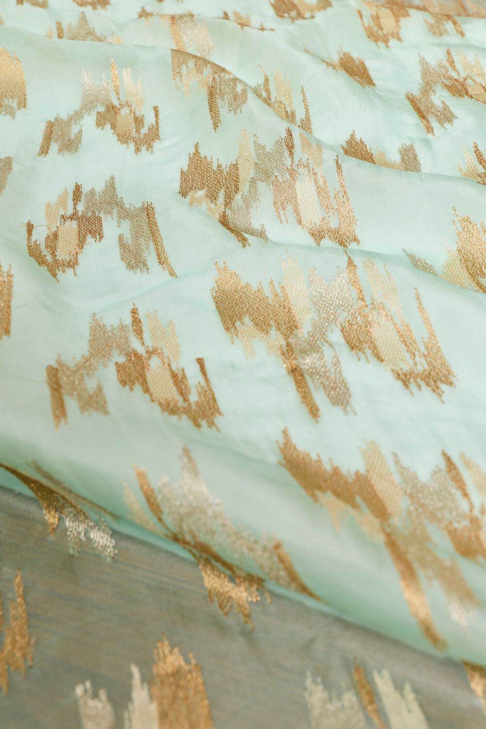Light Blue Pure Silk Organza Embroidered Saree image number null