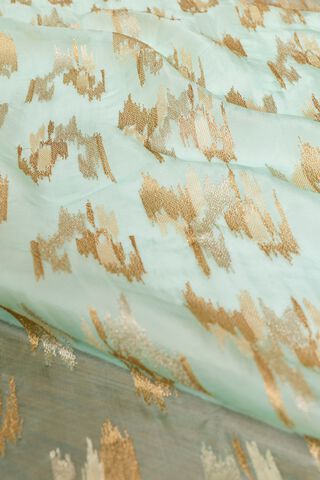 Light Blue Pure Silk Organza Embroidered Saree thumbnail image number null