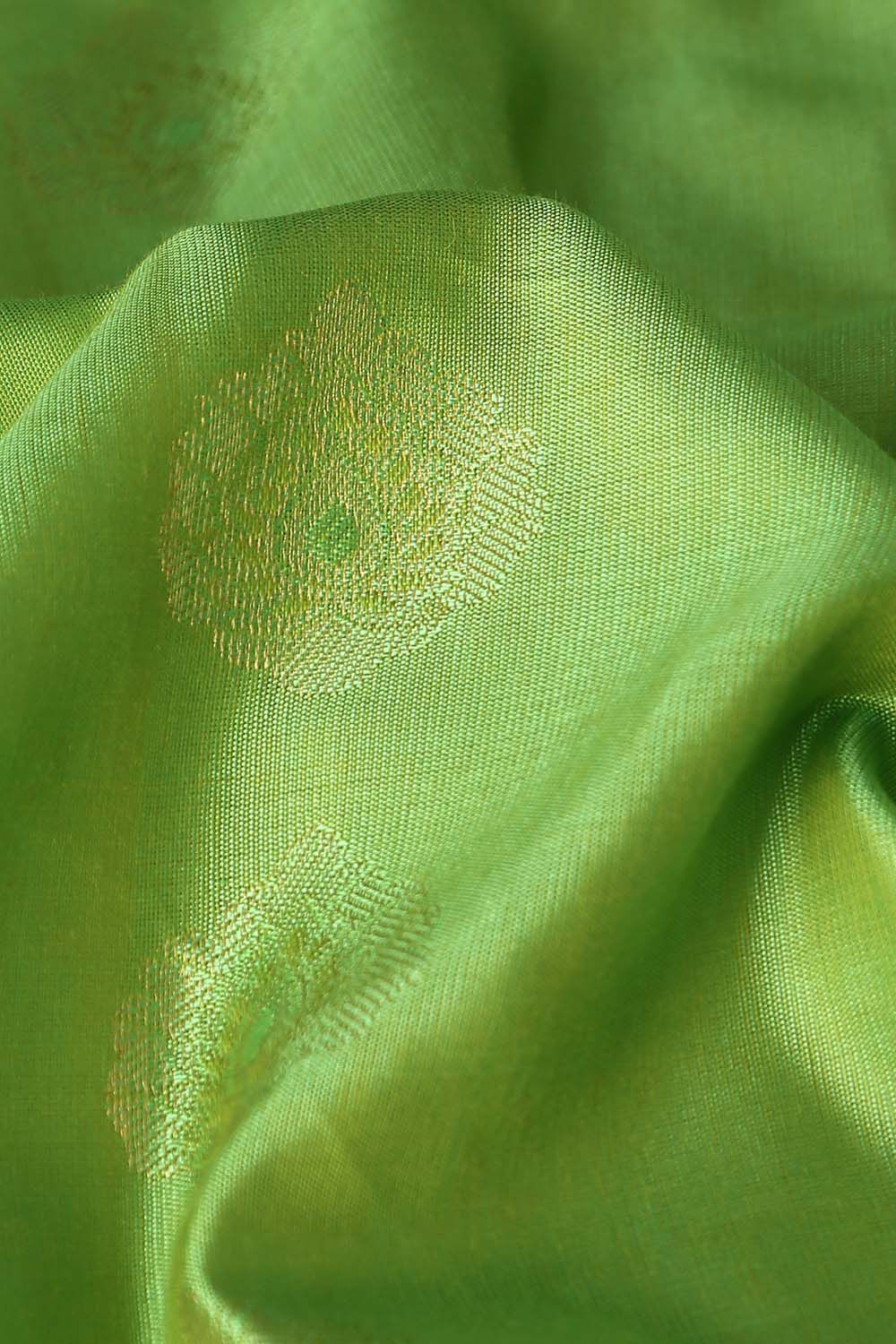 Green Pure Silk Tencel South Saree image number null