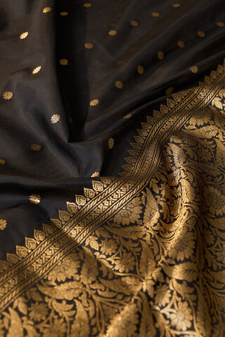 Black Silk Viscose Cutwork Banarasi Inspired Design Saree thumbnail image number null