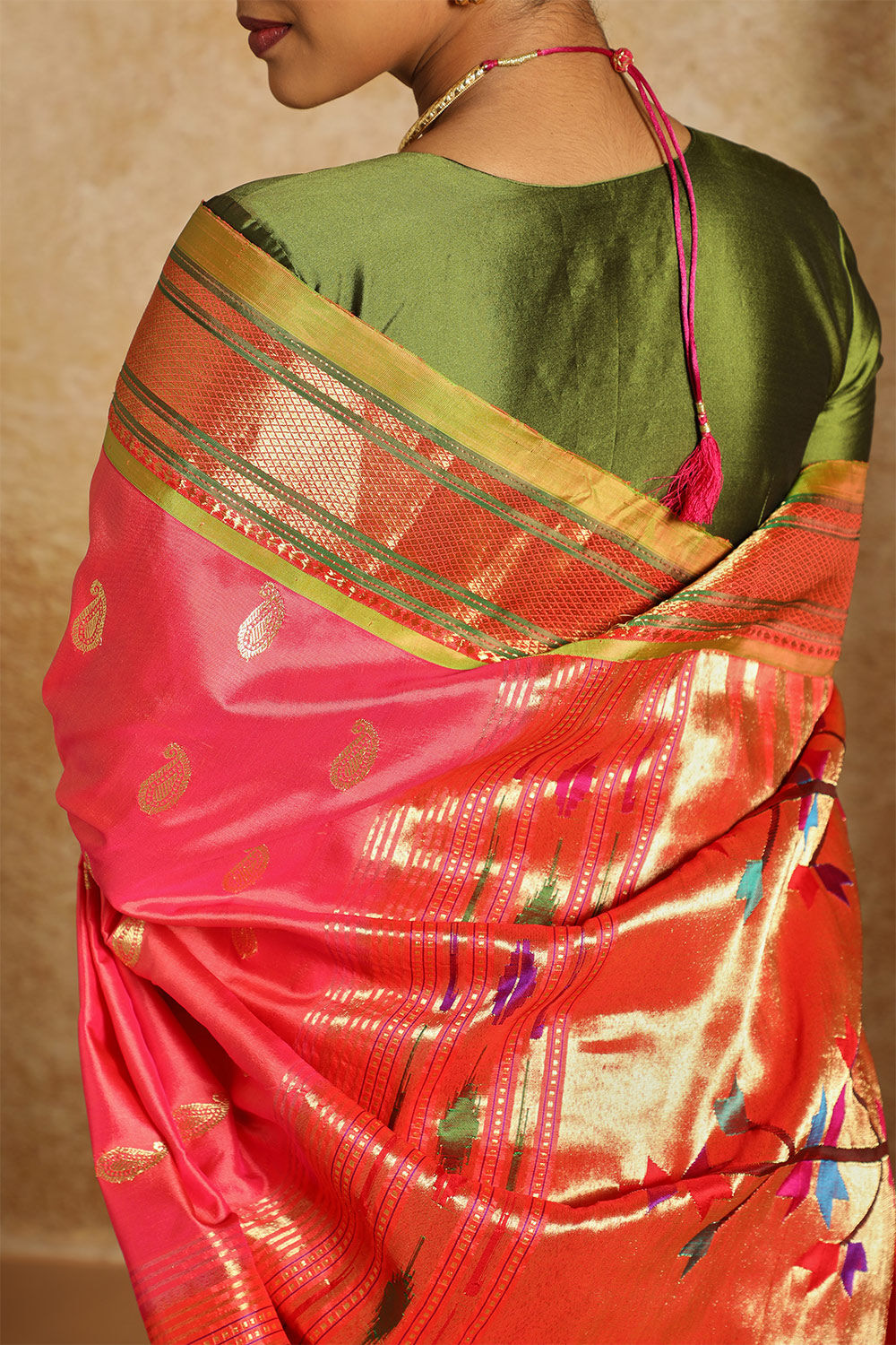 Pink Pure Silk Paithani Saree image number null