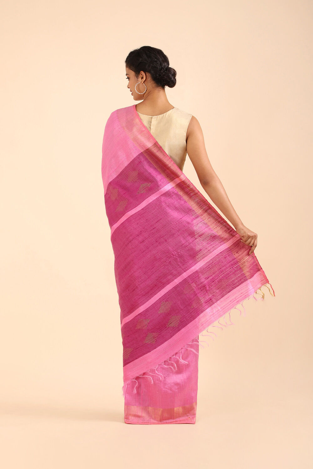 Light Pink Khadi Silk Bhagalpur Saree image number null