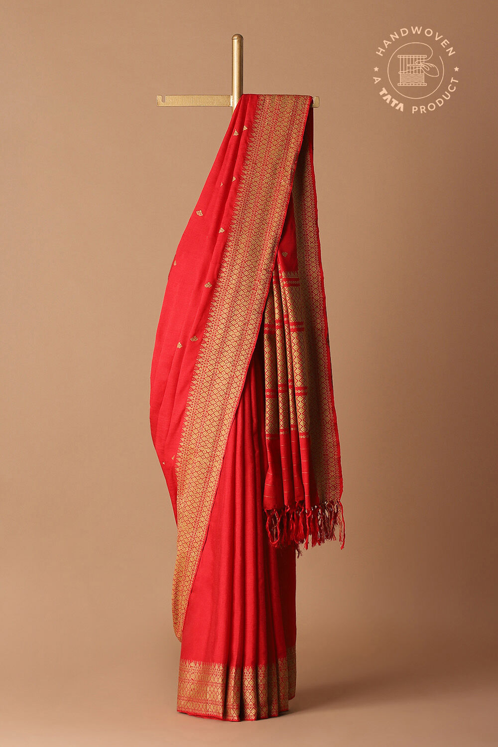 Red Modal Eri Assam Saree image number null