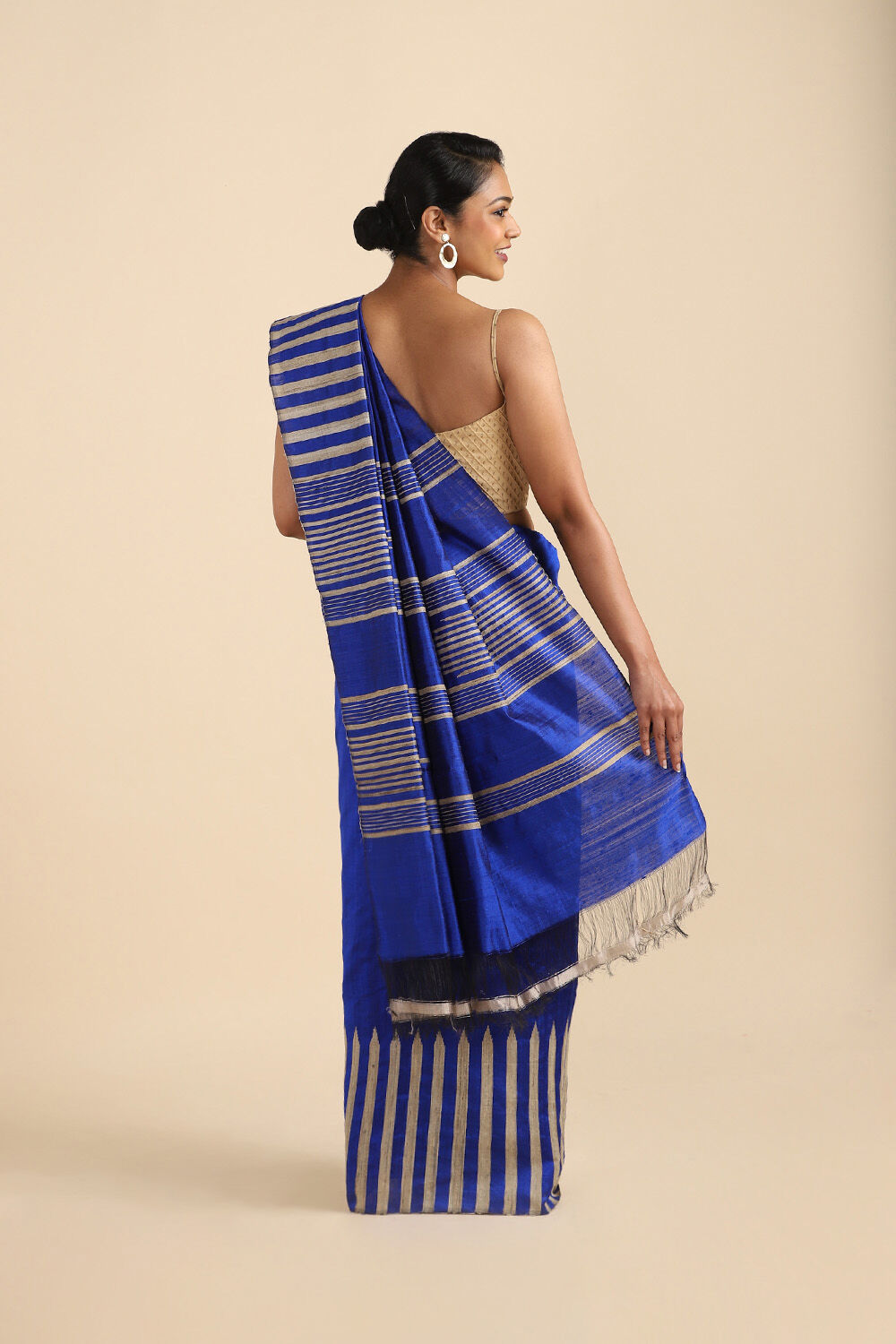 Blue Pure Silk Woven Saree image number null