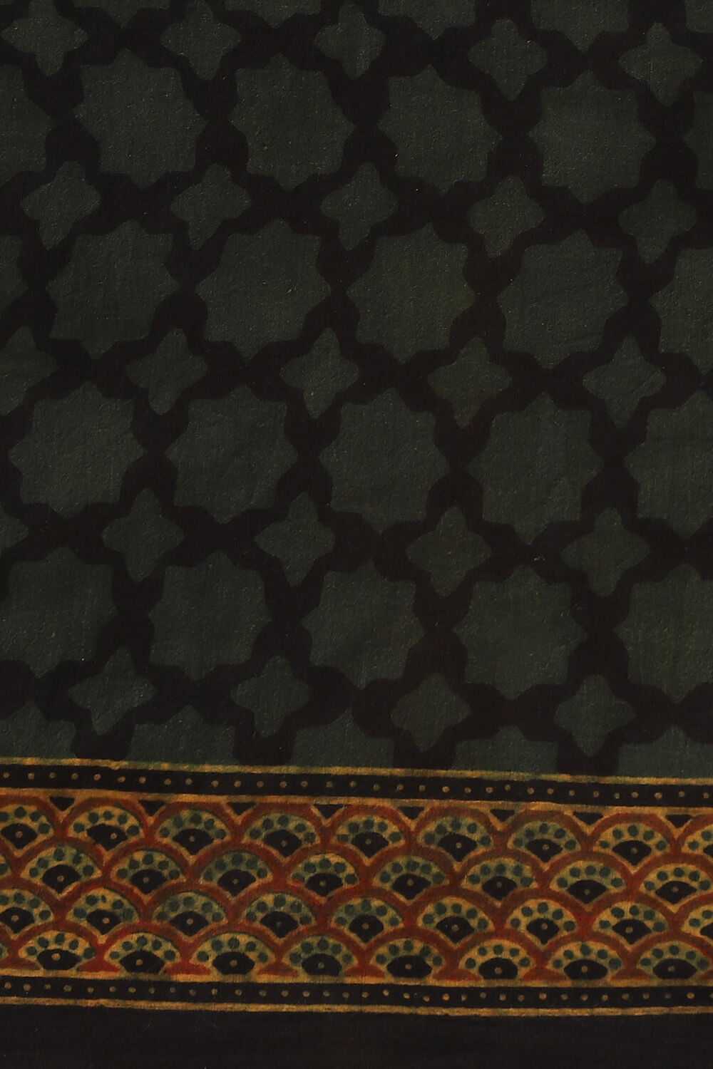 Green Pure Cotton Ajrakh Printed Saree image number null