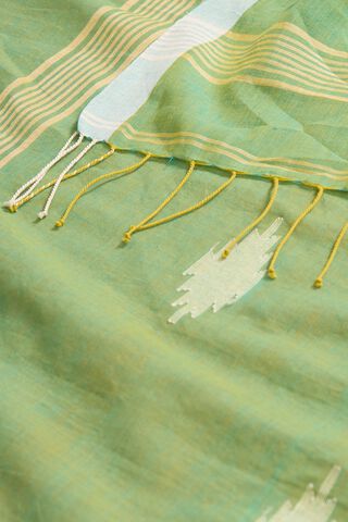 Green Pure Cotton Jamdani Saree thumbnail image number null