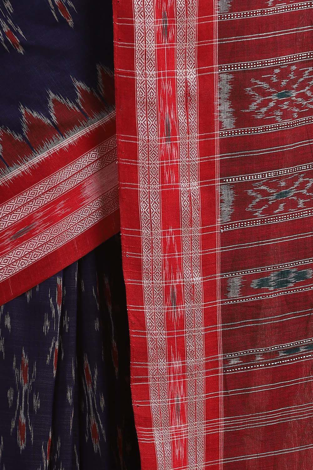 Dark Pure Blue Cotton Odissa Ikat image number null