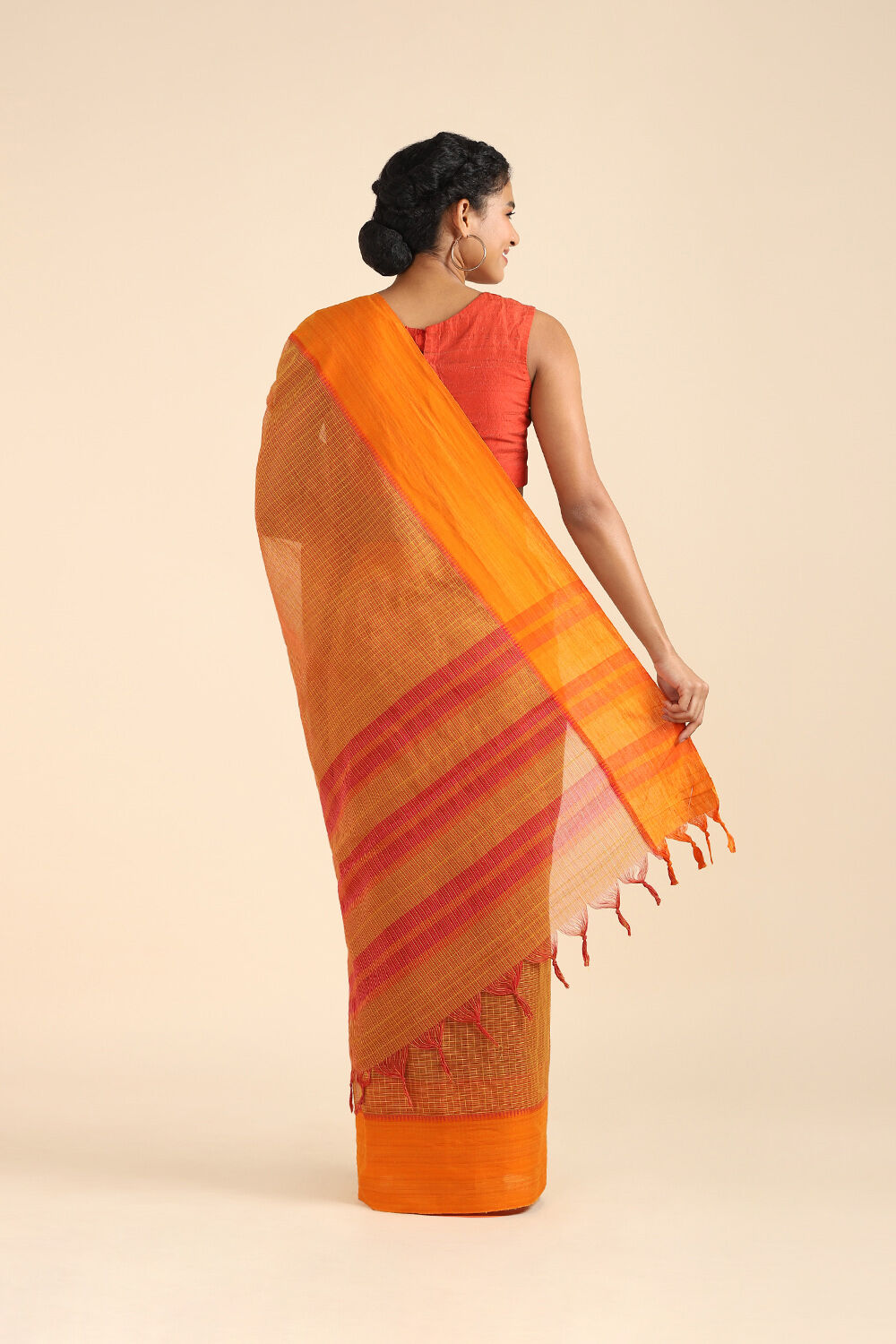 Orange Pure Cotton Naranyanpet Saree image number null