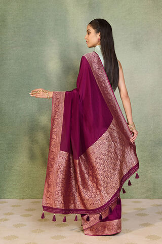 Purple Woven Design Pure Viscose Saree thumbnail image number null