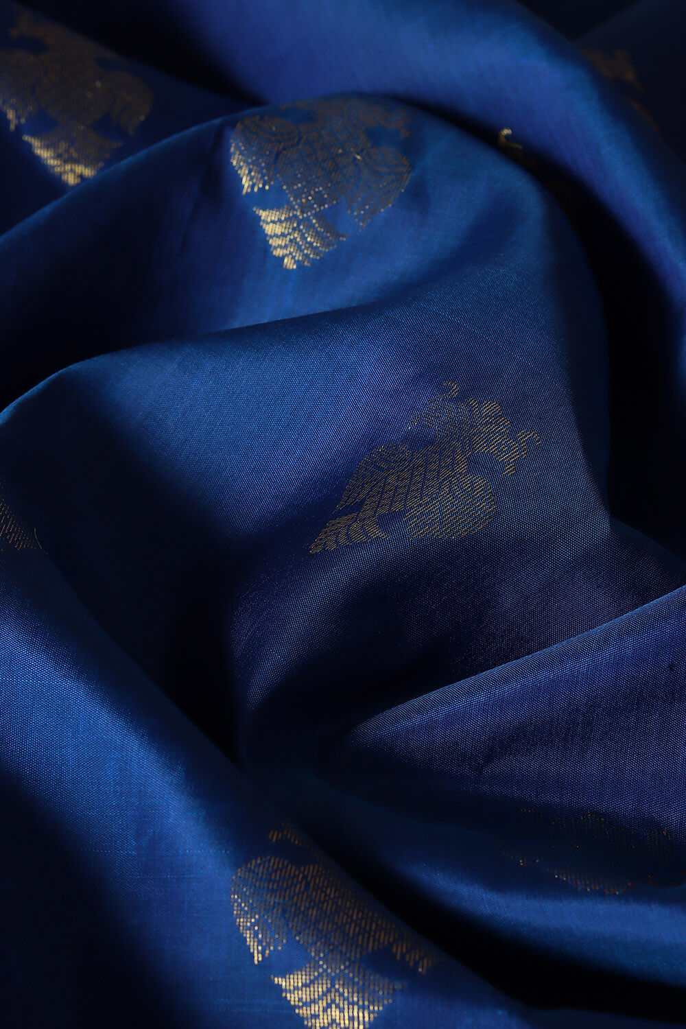 Dark Blue Pure Silk Kanjivaram Saree image number null